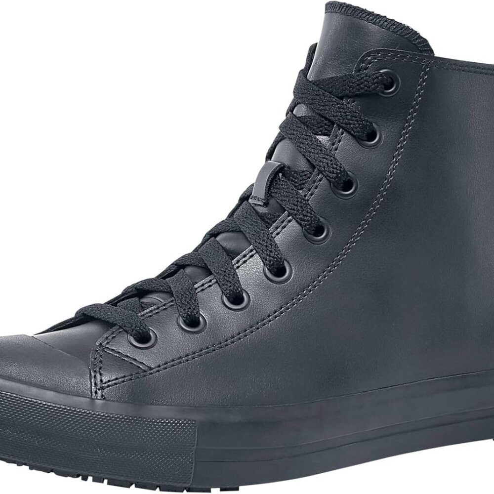 Unisex Slip-Resistant Leather High-Top Sneakers Water-Resistant Work Shoes
